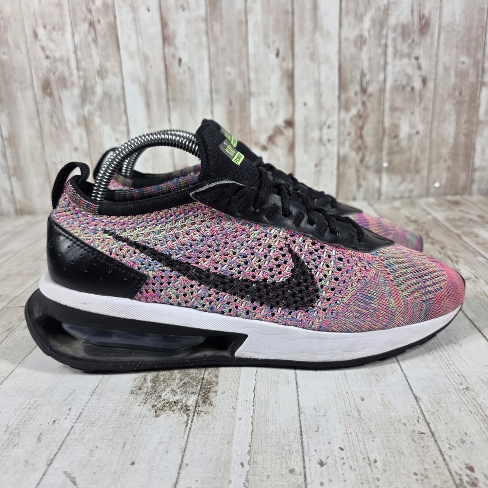 Nike Air Max Flyknit Racer Multi-Color Pink Black Sneakers DM9073-300 Womens 8.5